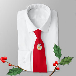 Corbata Santa Claus Face Ho Ho Ho Fun Red