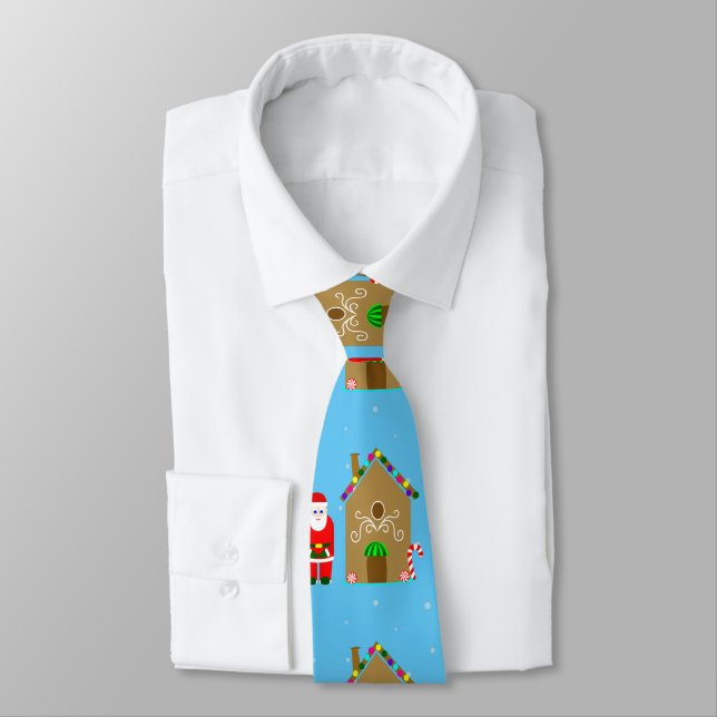 Corbata santa claus navidades gingerbread house (Atado)