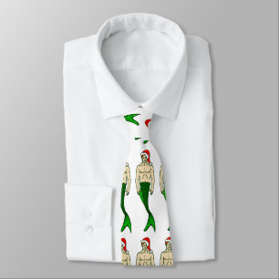 Corbata santa claus redhead merman christmas mermaid