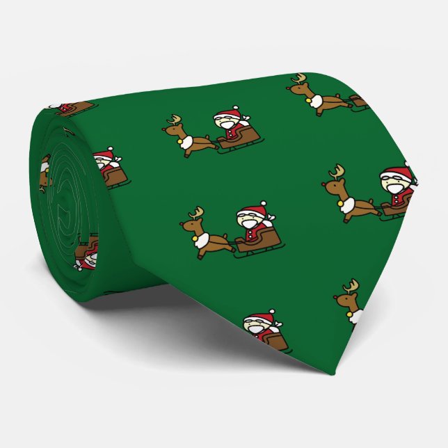 Corbata santa claus & reindeer (Enrollado)