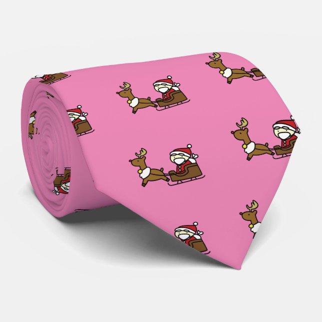 Corbata santa claus & reindeer (Enrollado)