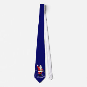 Corbata Santa Claus sobre los Navidades azules
