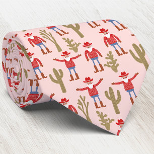 Corbata Santa Claus vaquero divertido Navidad occidental r