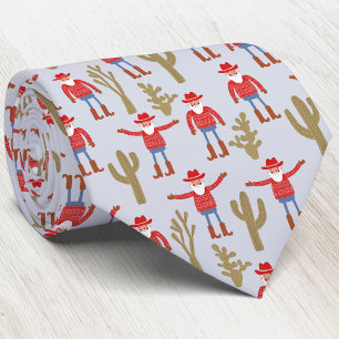 Corbata Santa Claus Vaquero Navidad Occidental Divertido A
