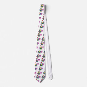 Corbata Santa Pingüino con regalo de Navidades y caña de c