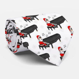 Corbata Santa tocando el piano de cola en Navidad Pianista