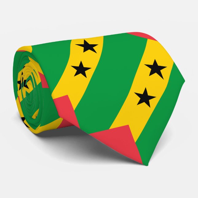 Corbata Sao Tome and Principe Flag (Enrollado)