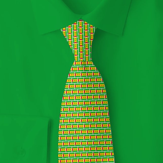 Corbata Sao Tome and Principe Flag Brick Pattern (Subido por el creador)