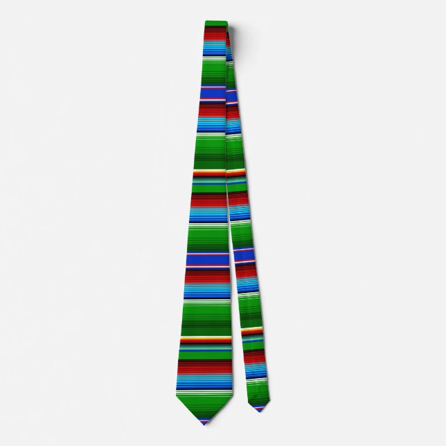 Corbata Sarape mexicano azul verde (Anverso)