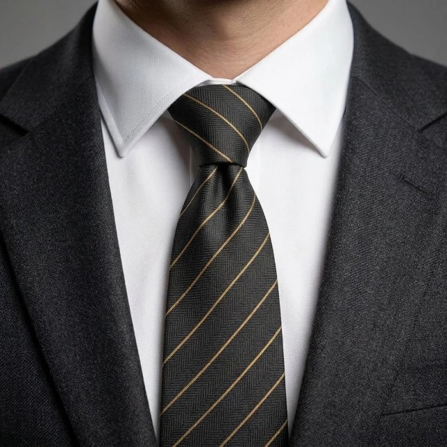 Corbata Sarga de espiga negra con raya dorada (Subido por el creador)