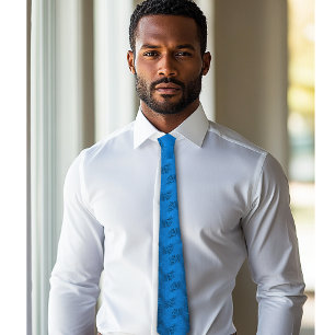 Corbata Satin de Jacquard Azul Elegante