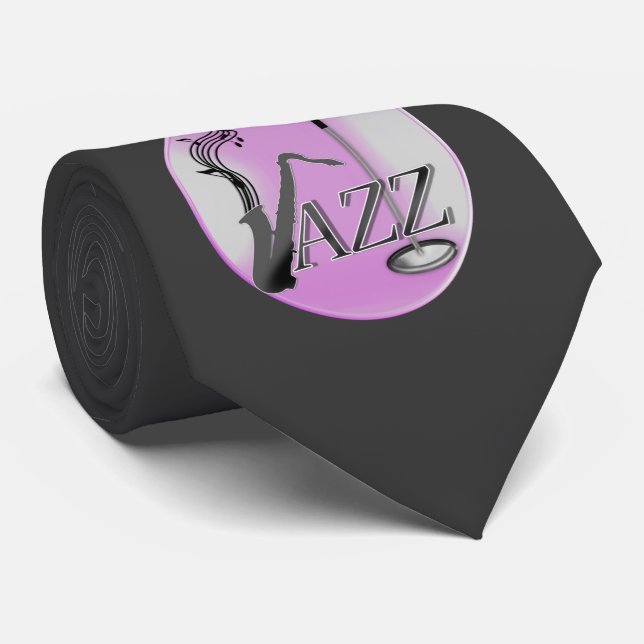 Corbata Saxofón Player Musical Notes Jazz Music (Enrollado)