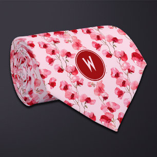 Corbata Scarlet Sweet Peas Floral