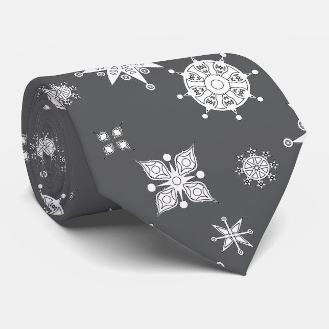 Corbata Schneeflocken Eiskristalle. Accessoires,  (Enrollado)