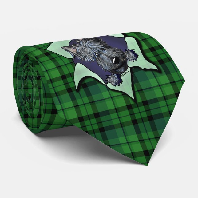 Corbata Scottie BLAST II Green Plaid Necesario (Enrollado)