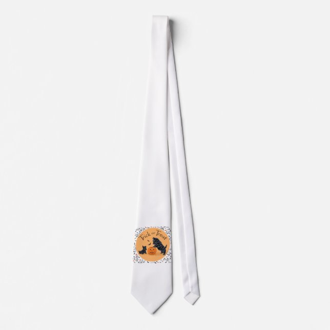 Corbata SCOTTIE Dad y Pup Halloween (Anverso)