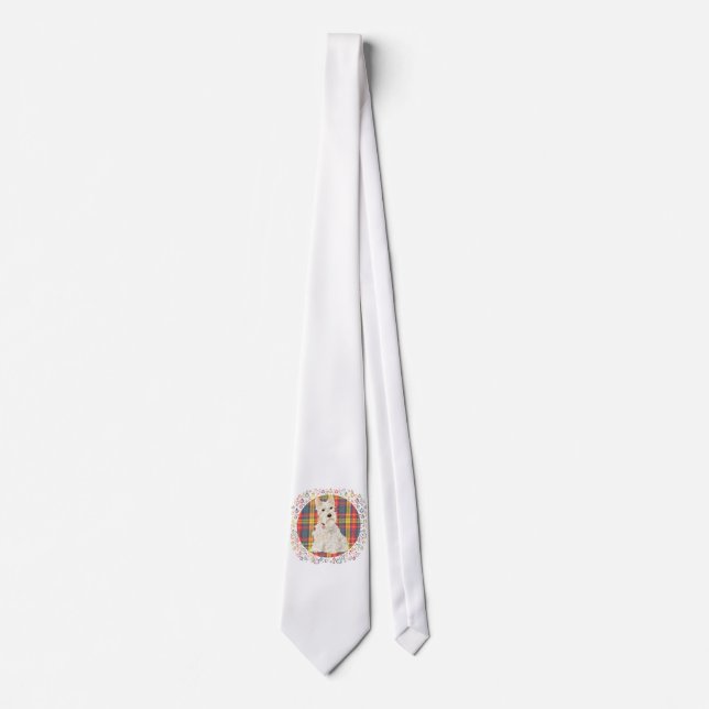 Corbata Scottie Wheaten sobre Tartán Buchanan (Anverso)