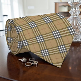 Corbata Scottish Tartan Tan Custom Necktie