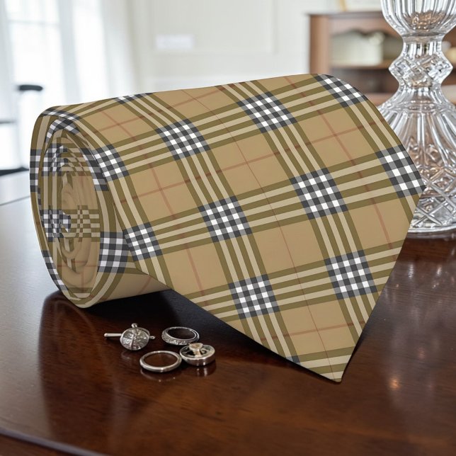 Corbata Scottish Tartan Tan Custom Necktie (Subido por el creador)