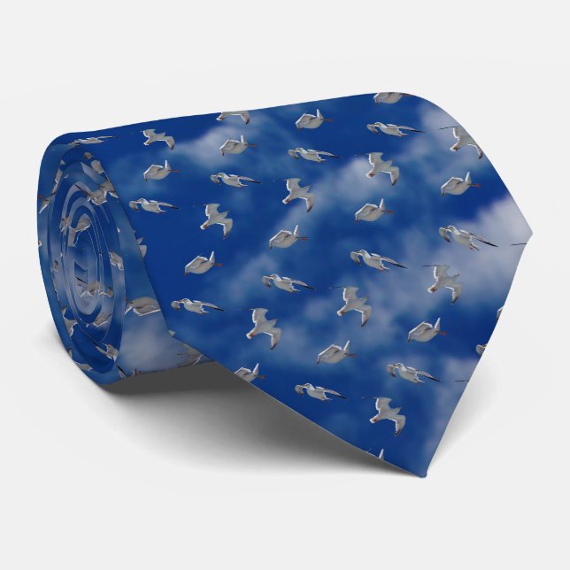Corbata Seagull Frenzy Tie (Cielo Mackerel) (Enrollado)