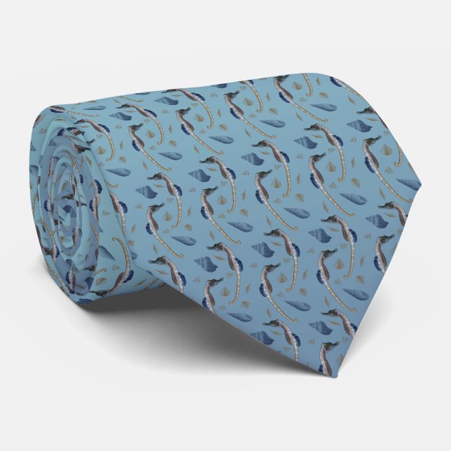 Corbata Seahorse Frenzy Tie (Blue Mix) (Enrollado)