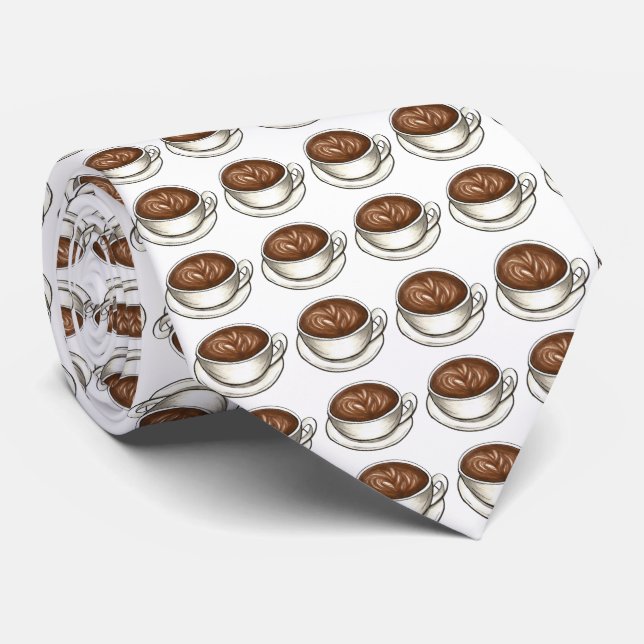 Corbata Seattle Latte Café Lover Foodie Coffee Cup Tie (Enrollado)