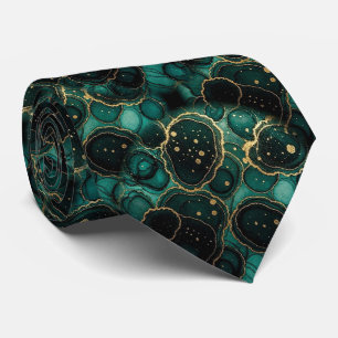 Corbata Seda Falsa Formal Caballero Mármol Verde Azul +