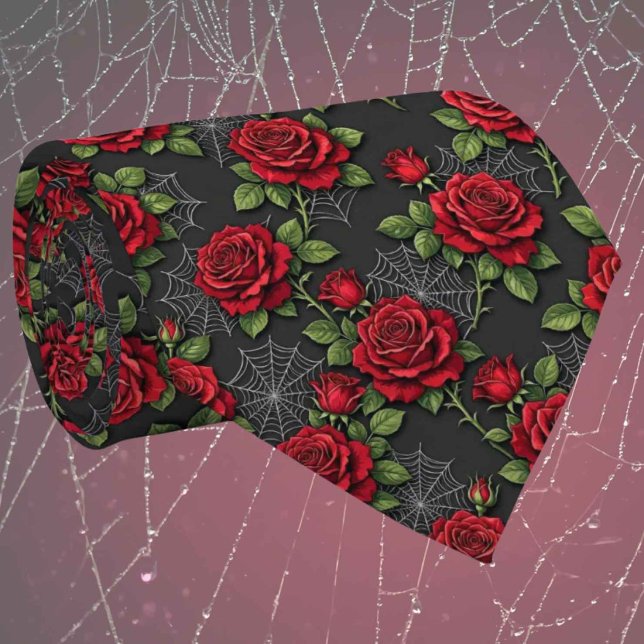 Corbata Seda Falsa Gótica | Rosas y Telarañas para Caballe (Subido por el creador)