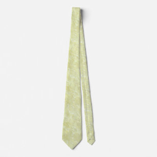 Corbata Seda Moire Pequeño Patrón en Amarillo Limón