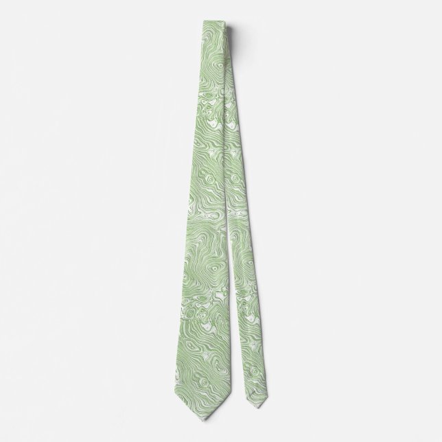 Corbata Seda Moire Pequeño Patrón en Verde Lima (Anverso)