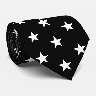 Corbata Sedas de Carreras Negras con Estrellas Blancas Der