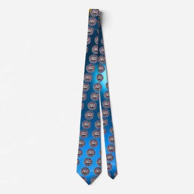 Corbata Sello de los Caballeros Templarios gema azul (Anverso)