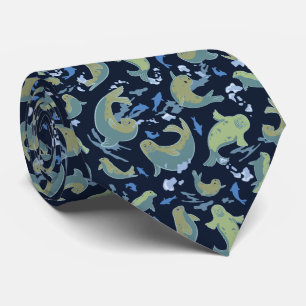 Corbata Sellos de juego Deep Blue Neck Tie
