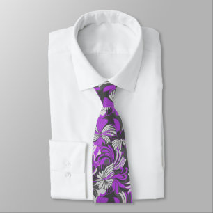Corbata Selva de Hibiscus Floral Hawaiian con dos caras im