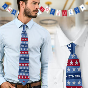 Corbata Semiquincentenario 1776 2026 Celebración Azul