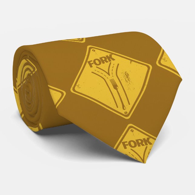 Corbata Señal de tráfico divertida de la bifurcación en la (Enrollado)