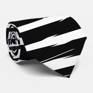 Corbata Señales de rayas de falla en blanco y negro