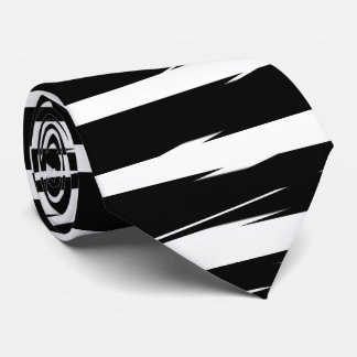 Corbata Señales de rayas de falla en blanco y negro