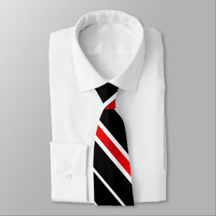 Corbata Sencilla banda diagonal roja y negra clásica