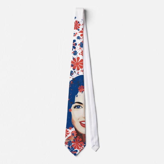 Corbata Señora floral de la tinta (Anverso)