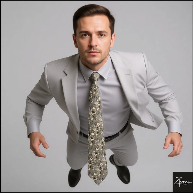 Corbata Sepia Abstract Pattern Dense Organic Shapes (Subido por el creador)