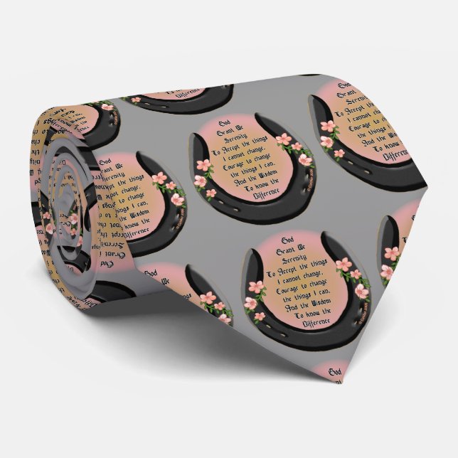 Corbata Serenity Gray Horseshoe (Enrollado)