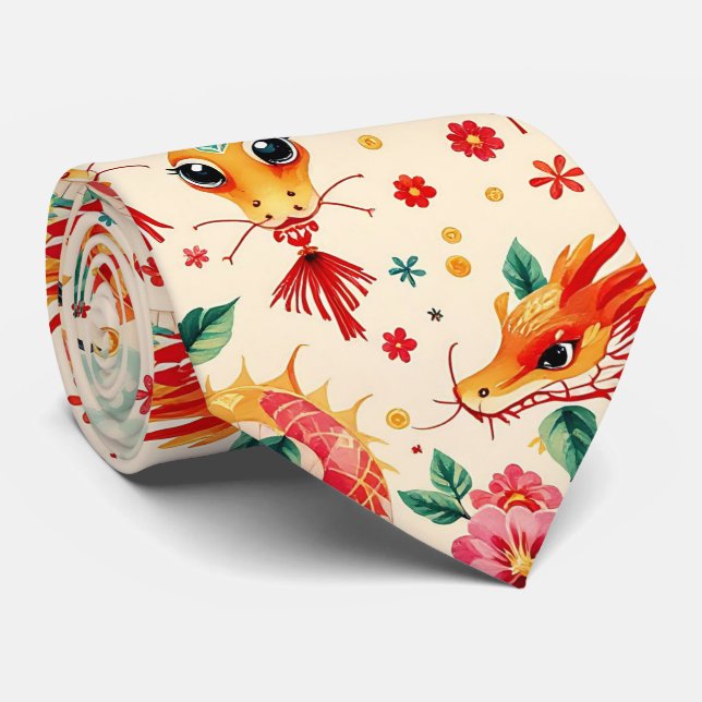 Corbata Serpent Dreams Chiness Año Nuevo (Enrollado)