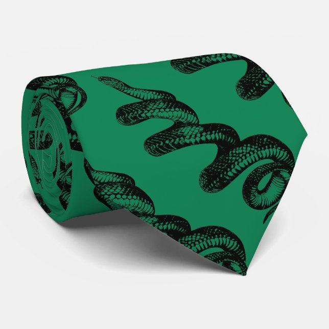 Corbata serpiente venenosa con verde oscuro (Enrollado)