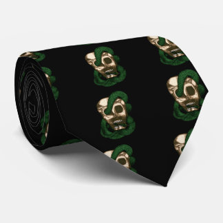 Corbata Serpiente y cráneo (verde)