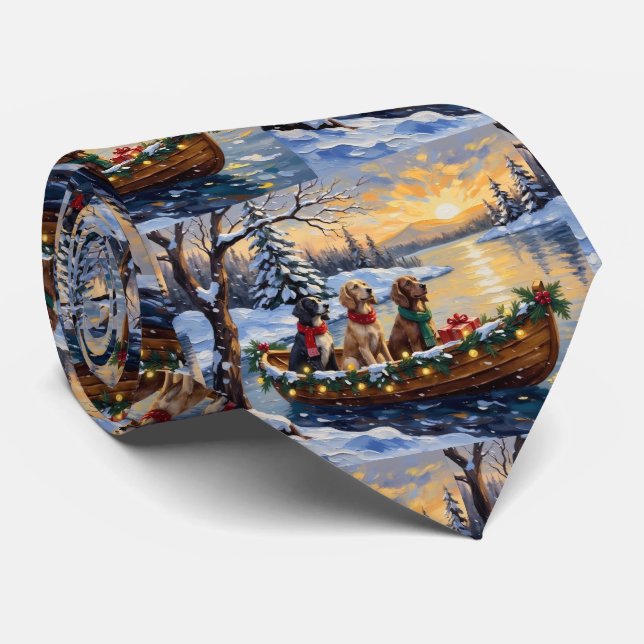 Corbata Setter Inglés Navidad Barco Fiesta (Enrollado)
