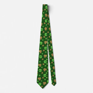 Corbata Shamrock irlandés verde