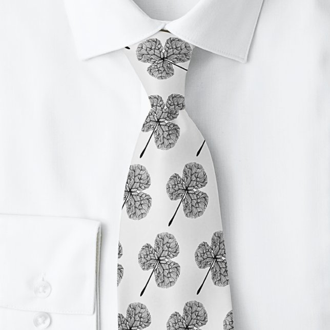 Corbata Shamrock negro y blanco de los hombres | Tejido de (Subido por el creador)