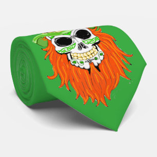 Corbata Shamrock Sugar Skull