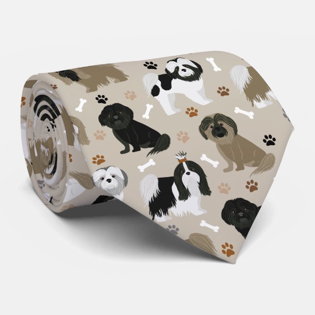 Corbata Shih Tzu Perro garras y hueso de cuello (Enrollado)